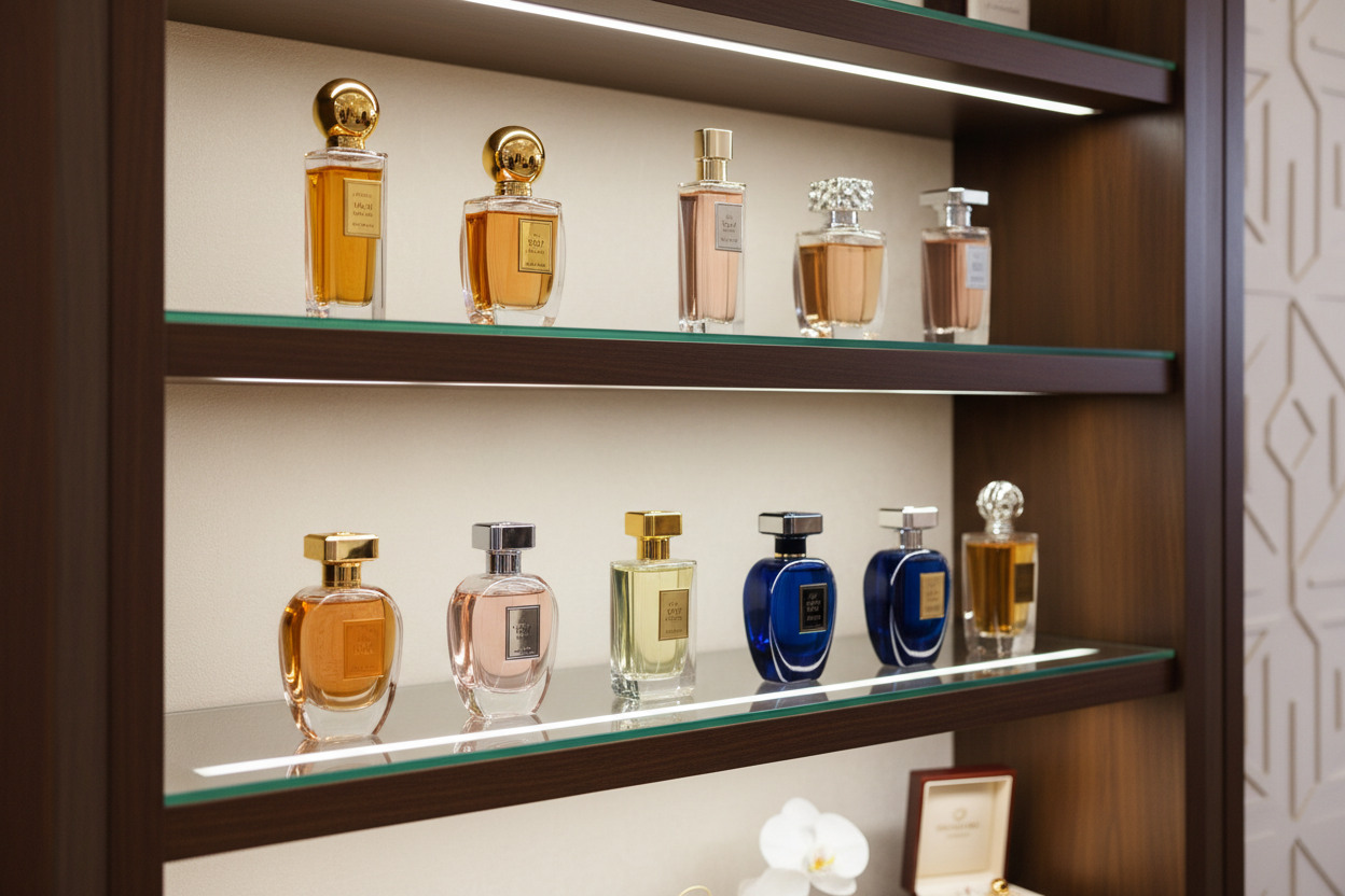 An online store where I sell perfumes, where there is like a shelf and there are different perfumes